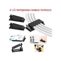 Kablo Tutucu Sabitleyici Klips Yapışkanlı 4 Adet Kablo Düzenleyici Organizer