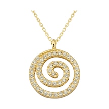Altın Taşlı Spiral Kolye
