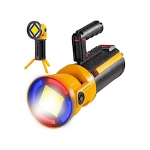 Powermaster Mx-w5164-3 Kırmızı Mavi Çakarlı Cob Ledli Şarjlı Kamp El Feneri Işıldak Diğer