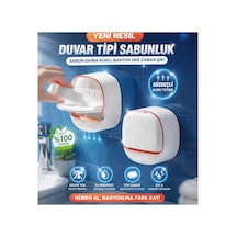 Buççin Online Mağaza Duvara Monte Edilebilen Deliksiz Kapaklı Lüks Çok Fonksiyonlu Sabunluk Beyaz Renk Plastik Çok Re Çok Renkli