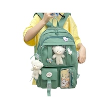 Ins Tarzı Sırt Çantası Ortaokul Öğrenci Çantası-koyu Yeşil