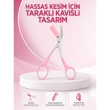 Kaş, Kirpik Ve Tırnak Çevresi Temizliği İçin Çok Fonksiyonlu Makas Yeni Nesil Pembe