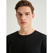 Koton Basic Tişört Slim Fit Bisiklet Yaka Kısa Kollu Siyah 4sam10842hk Siyah