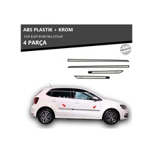 Volkwagen Polo 2009- Üzeri Yan Kapı Koruma Çıtası Plastik + Krom Unvrslppkçt00023