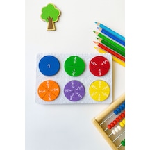 Renkli Kesir Öğrenme Seti Matematik Öğrenme Oyuncağı Eğitici Kesir Dairesi Seti
