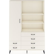 Arges Dolap 7 Raflı 6 Çekmeceli Tek Kapaklı 132x30x195 Aytaşı-aytaşı/aytaşı Aytası/aytası