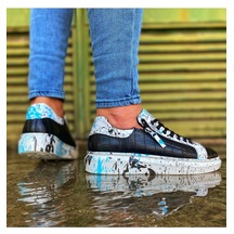 Crocodile Erkek Spor Günlük Ayakkabı Sneaker Rahat-3-siyah Mavi