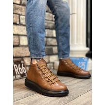 Boa Ba0312 Bağcıklı Yüksek Taba Siyah Taban Erkek Tarz Spor Bot Taba