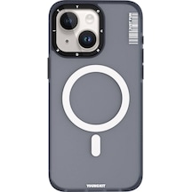 İphone 15 Uyumlu Kılıf Magsafe Şarj Özellikli Youngkit Colored Sand Serisi Kapak Mavi