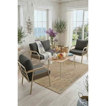 Ard & Garden Daisy Makrome Örgülü 211 Masalı Antrasit Balkon & Bahçe Mobilyası Seti Balkon Takımı Antrasit