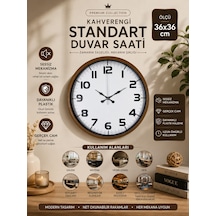 Kahverengi 36 Cm Standart Duvar Saati Standart Rakamlı