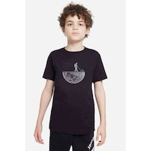 Tshirthane Astronot Ayda Bir Temizlik Baskılı Unisex Çocuk Siyah T-Shirt