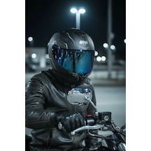 Gıvı 50.x Arachno Mat  1 Renkli 1 Şeffaf Vizörlü Motosiklet Kask Lacivert Vizör + Şeffaf
