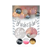 Bride To Be Led Işıklı Zincir Balon Süsleme Seti Mekan Oda Gelin Bekarlığa Veda Partisi Gümüş Set