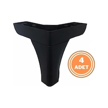 4 Adet Bella Lükens Ayak Mobilya Koltuk Çekyat Ayağı 14 Cm Siyah