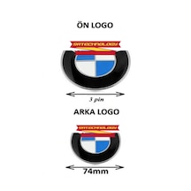 Bmw F30 Kasa Kaput Bagaj Logo Takım Mavi Beyaz 3pin-74mm