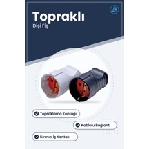 Topraklı Dişi Fiş Kablolu Elektrik Bağlantı Elemanı Topraklama De