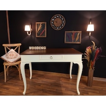 Wooding-Mobilya Wooding 100 Cm Çekmeceli Masif Krem Ceviz Çalışma Masası Wooding-Mobilya Wooding 100 Cm Çekmeceli Masif Krem Ceviz Çalışma Masası