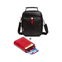 Adelina Bags Adelina Siyah Deri El Ve Omuz Çanta Ve Mekanizmalı Kartlık Set (550399920) Siyah
