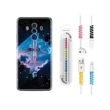 Huawei Mate 10 Pro Kılıf Kablo Koruyuculu Plane Sky 1623
