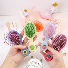 Adet Fırça Anti-statik Kaymaz Saplı Saç Tarak Kafa Baş Masaj Aleti Sevimli Mini Boyutlu Tarak Taşınabilir Kawaii Karikatür Tarak Saç Fırçası