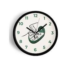Hat Sanatı İslami Modern Duvar Saati - 30cm - Önü Camlı Siyah Kasa - Sessiz Mekanizma-jh0855 Siyah