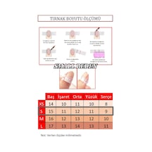 Small Beden Kısa Takma Tırnak Kedi Gözü Kalp 10 Adet T005 Kalp
