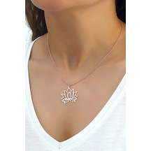 Azuris 925 Ayar Gümüş Lotus Kolye (445754022)
