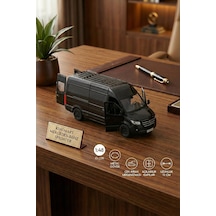 Kinsmart Mercedes-benz Sprinter 1:48 Ölçek Metal Çek Bırak Oyuncak Minibüs - Siyah Model Araba