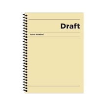 Çizgili Sert Kapak Spiralli Draft Defter Sarı 17x24