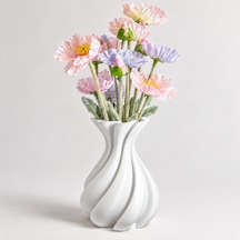 Silk Wave Spiral Bioplastik Vazo Kırılmaz Dekoratif Modern Minimalist Ev Aksesuarı Beyaz