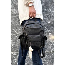 Just Polo Kadın Siyah Orijinal İthal Çok Gözlü Su Geçirmez Ultra Hafif Sırt Çantası Shopper