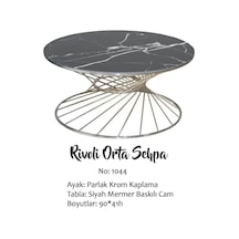 Brc Rivoli Orta Sehpa Model 1044 Siyah Mermer Düz Cam Metal Trans (411767809)