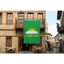 Hüda Par Bayrağı 140gr Premium Raşel Kumaş 300x450cm Diğer
