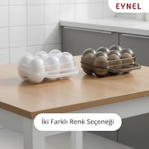 Saplı 6&apos Lı Yumurta Taşıma Kutusu, Plastik Buzdolabı İçin Yumurtalık Pikniklik Pratik Yumurta Taşıma Kabı Şeffaf, 1 Adet 000 Açık Krem