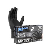 Dolphin Powergrip Kalın Siyah Nitril Eldiven M Beden - X 12 Adet