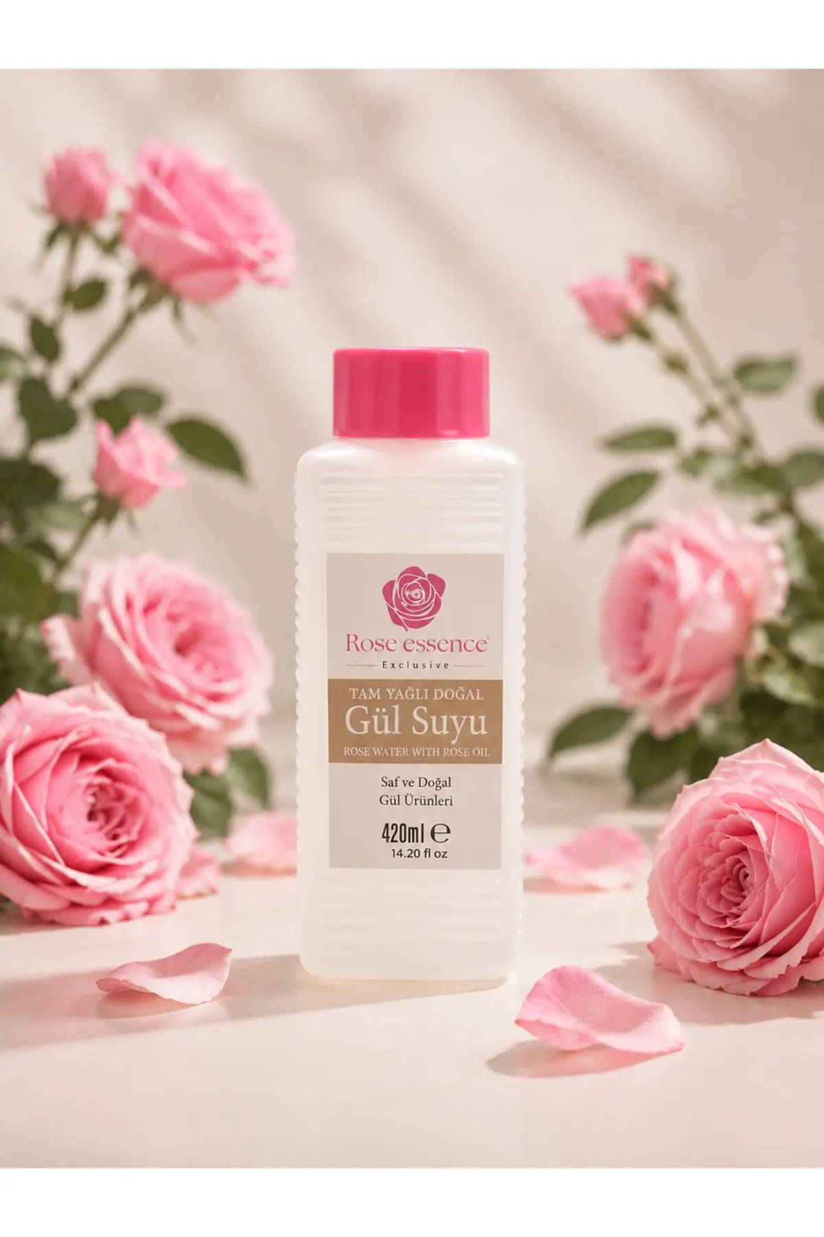 Tam Yağlı Gül Suyu 420 Ml Doğal Gül Suyu Ve Gül Yağı İçeren Özel Formül Yüz Toniği Ve Cilt
