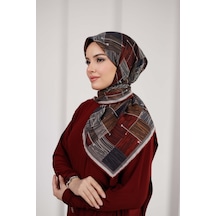 Mimiyum Nota Desen Soft Eşarp Bordo Füme