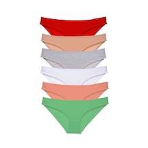 Royaleks 6 adet Süper Eko Set Likralı Kadın Slip Külot Renk 4 RYL-EKO6055 Çok Renkli