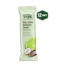 Chia, Lime Ve Hindistan Cevizli Aromalı Meyve Bar 35 G Meyve İçeren Pratik Atıştırmalık 12 Adet