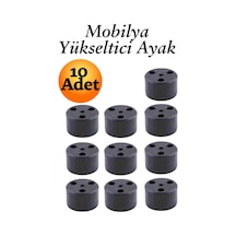 Capsule 3.7 Cm Siyah 10 Adet Mobilya Ayak Yükseltici Baza Ayağı Koltuk Kanepe Altı Puf Ayakları Siyah Siyah