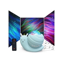 Geeksen Yıldız Projeksiyonlu Bluetooth Hoparlörlü Gece Lambası - Mavi