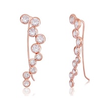 Emılıano Jewellery Silver 925 Ayar Zirkon Küpe Gold - Gümüş