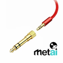 Metai 6.35mm 3.5mm Jack Dönüştürücü Adaptör Altın Kaplama Amfi, Mikrofon, Kulaklık Uyumlu