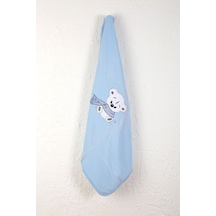 %100 Pamuklu Yenidoğan Çift Katlı Penye Bebek Battaniyesi Mavi