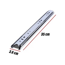 Bilyalı Dolap Çekmece Rayı Metal En 3.6 Cm Uzunluk 35 Cm