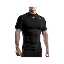 Ghassy Co. Erkek Premium Nefes Alabilen Hızlı Kuruma Koşu Fitness Reflektör Armalı Spor T-shirt 001 Siyah