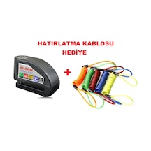 Motosiklet Alarmlı Disk Kilidi 110 Db + Hatırlatma Kablosu  (411990957) Siyah