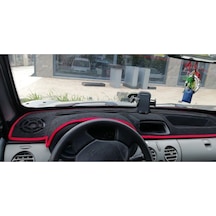 Renault Kangoo 2 Modellerine Uygun Torpido Koruma Halısı Siyah Kenar Renk Kırmızı