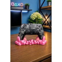 Veriqo 3d Ps5 Uyumlu Gamepad Standı Kristal Tasarımlı Oyun Kolu Tutucu Masaüstü Controller Standı Pembe